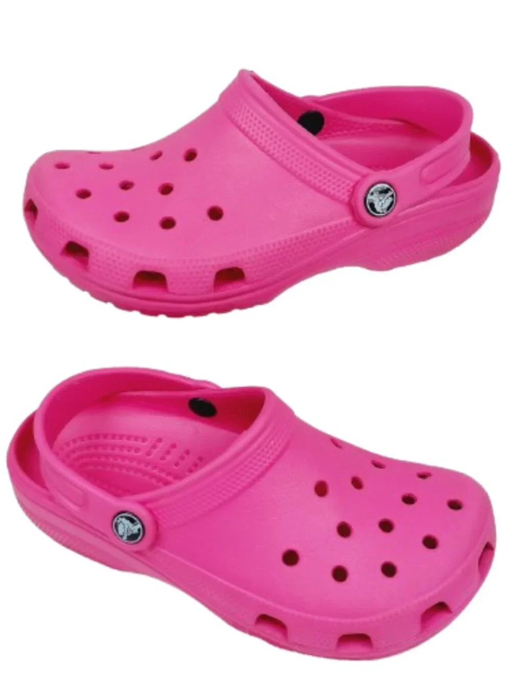 Crocs Girls Kids Vibrant Pink Croslite Lightweight Classic Slip-On Clogs Size 6